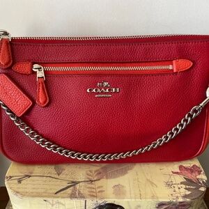 Coach Clutch Red Two-tone Vintage